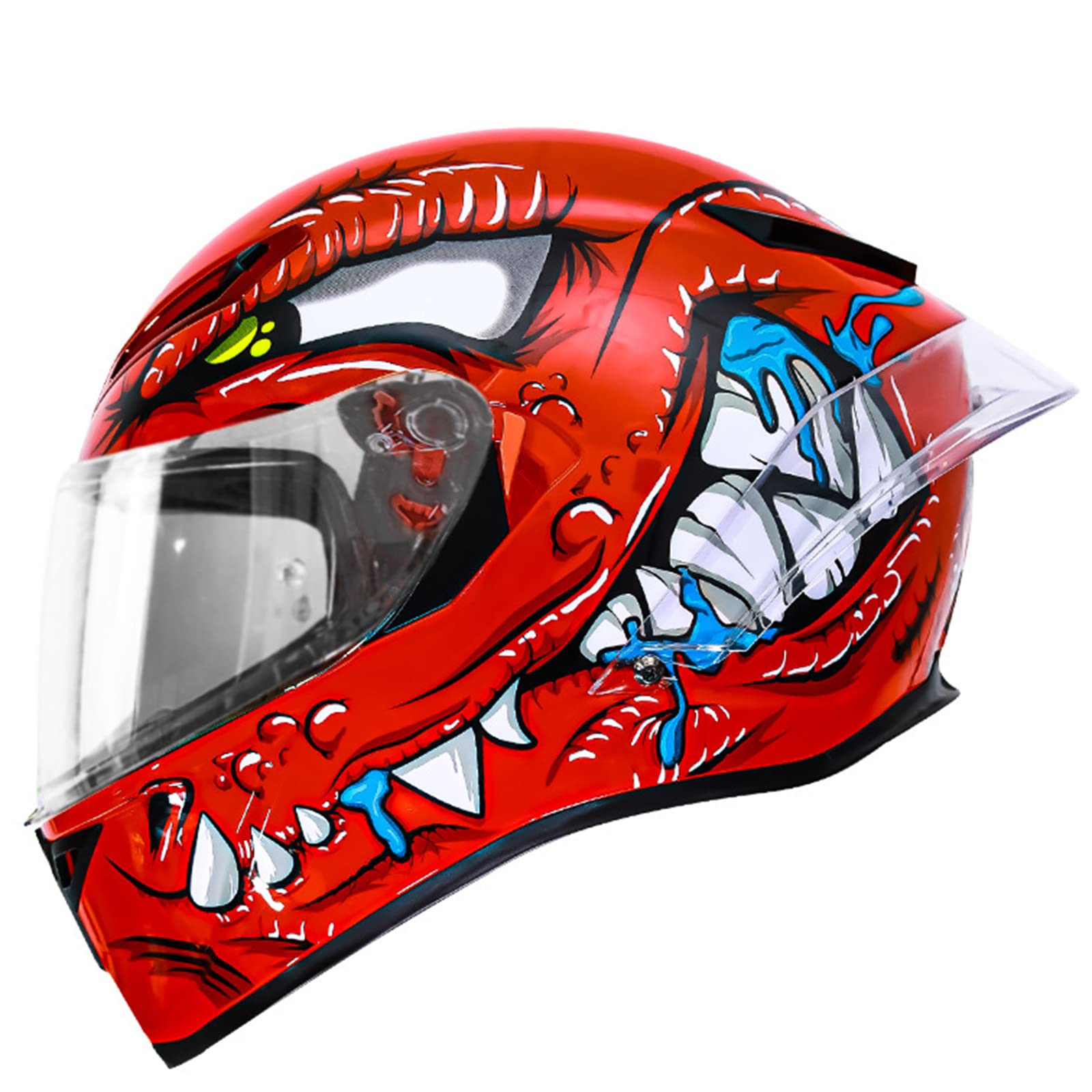 bike helmet carnage RUANLOV Full Face Motorcycle Helmet,Flip Up Full Face Double Visor DOT/ECE Approved Unisex-Adult Motorbike Moped Street Racing Crash Helmet (C M=57~58CM) : Automotive braidedleatherbag 1.75
