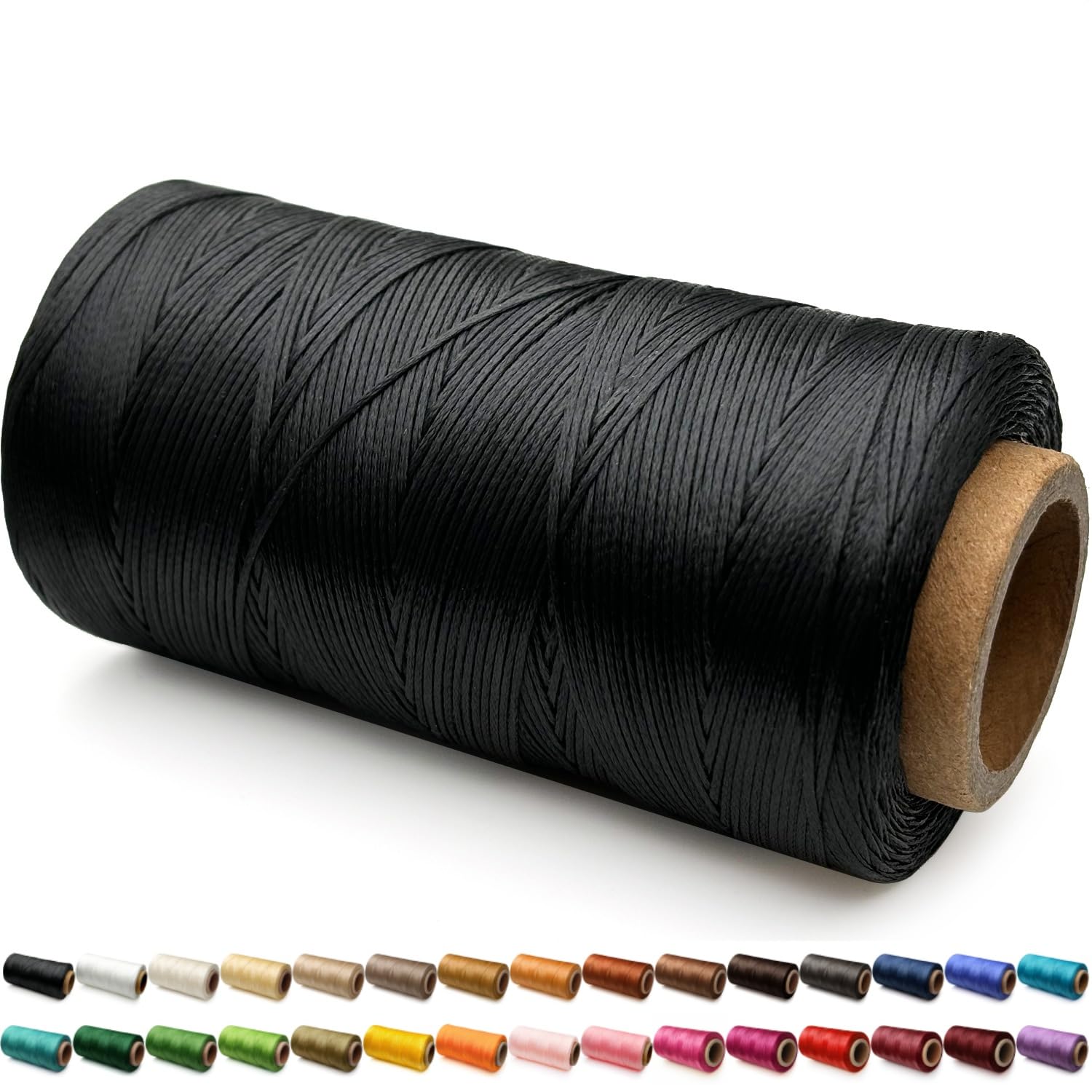 Amazon.com: Flat Waxed Thread for Leather Sewing String Polyester Cord ...