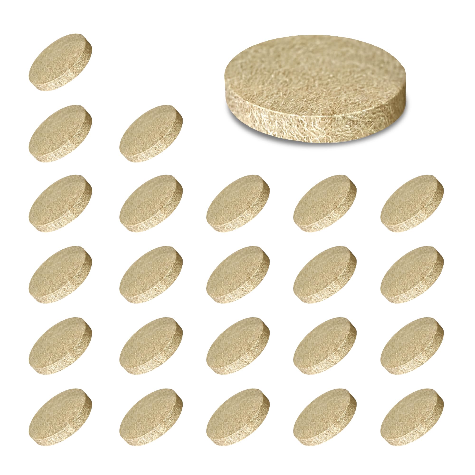 Simala Beige 25Mm Chair Leg Floor Protectors, 5Mm Thick Furniture Pads Floor Protectors For Increased Durability. Ideal Felt Pads For Hard Surfaces, 24 Pieces