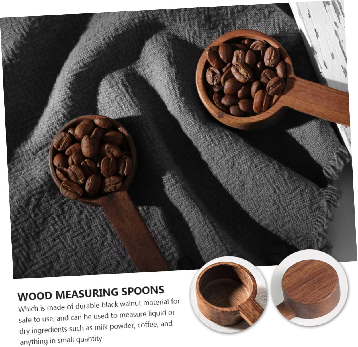 Cabilock 10pcs Wooden Scoop Spoons Slotted Spoons for Coffee Grounds Tea Sugar Measurement