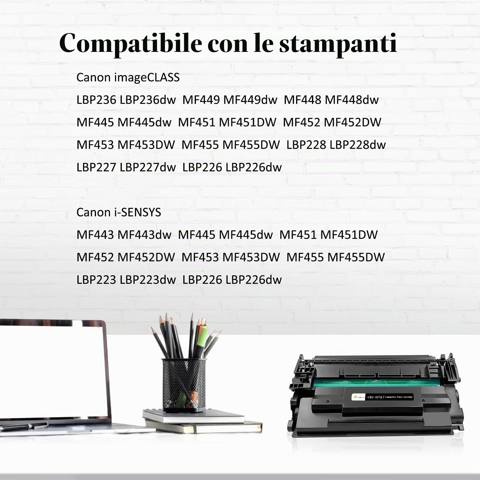 GREENPRINT 057H ( 057 ) Cartuccia Toner Compatibile ad Alta Capacità 10000 Pagine Canon stampante MF449dw MF448dw MF445dw MF443dw LBP228dw LBP227dw LBP226dw LBP223dw MF451dw MF452dw MF453dw