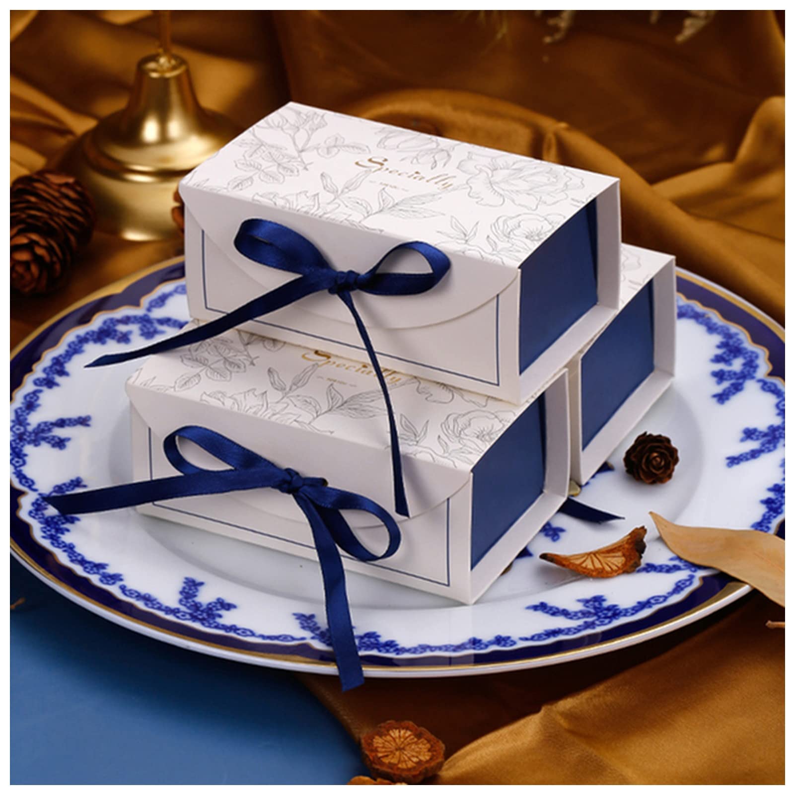 Confezione Regalo di Natale 20pcs Verde/Rosso/Blu Scatola Regalo Scatola di Compleanno Festa di Nozze Baby Shower Pacchetto Biscotti al Cioccolato Decorazione Torta con Nastro Confezione Regalo al