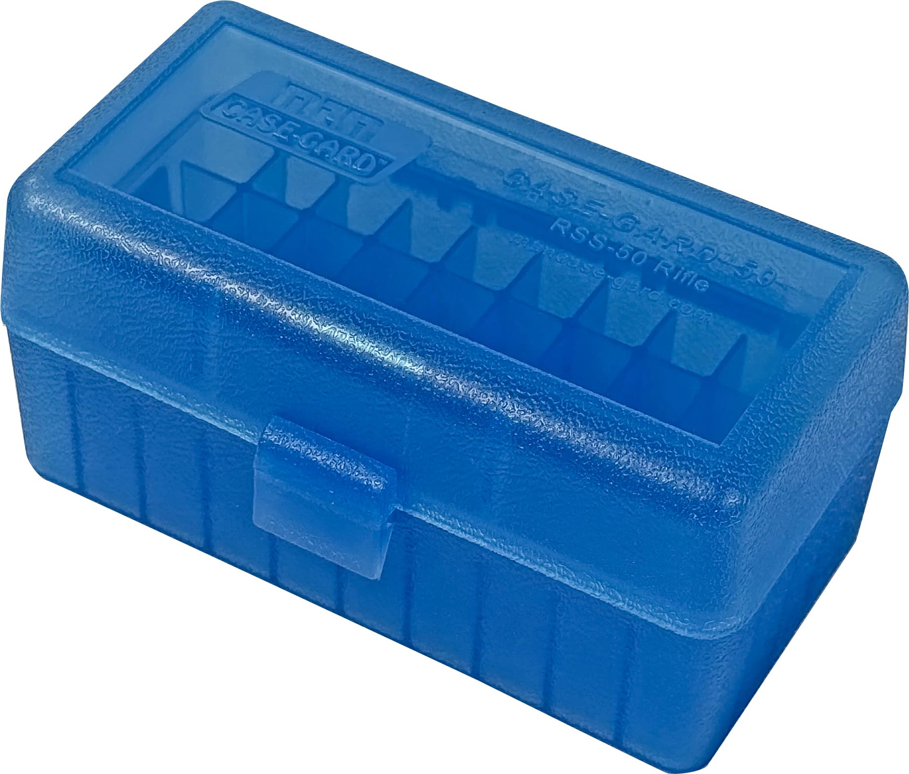 MTM Case-Gard RS-S-50-24 Flip-Top Rifle Ammo Box, 50 Round, Clear Blue