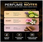 Areon Sport LUX Quality Perfume/Cologne Cardboard Car & Home Air Freshener, Gold (Pack of 3)