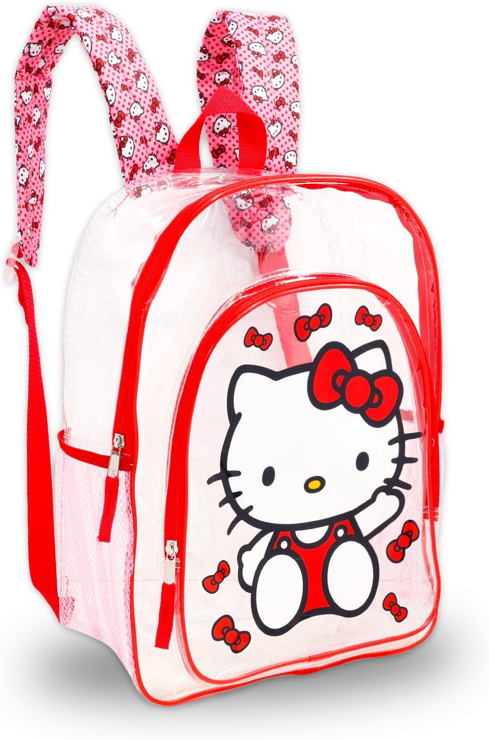 Hello Kitty Backpack with Lunch Box - Bundle with 16" Clear School Bag for Girls, Lunch Bag, Water Bottle, Tattoos, More | Transparent Clear Backpack for Kids School Supplies - Image 2