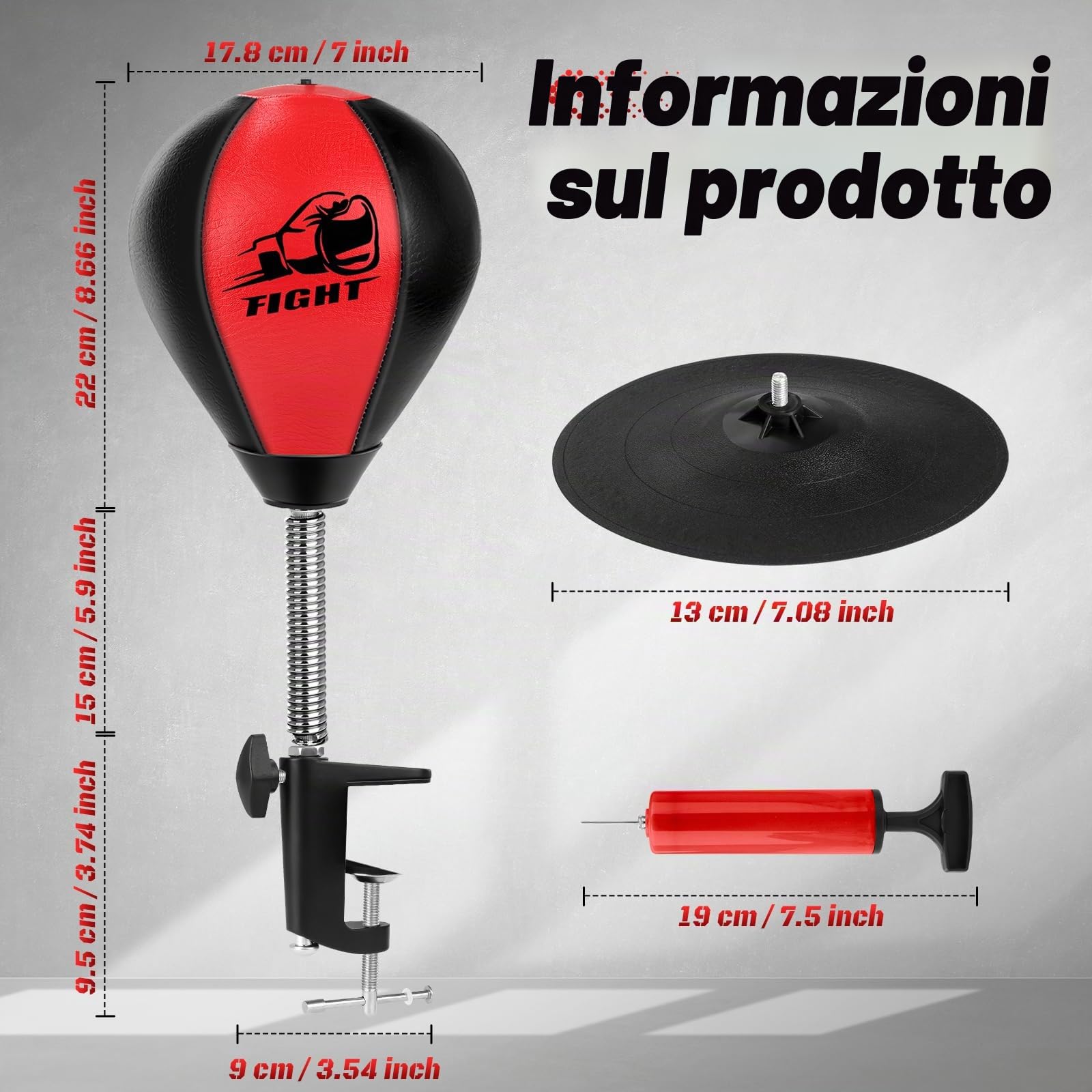 NZQXJXZ Sacco da Boxe da Tavolo, Punching Ball con Ventosa Super Forte e Morsetto da Scrivania per Tavolo da Ufficio e Banconi, Regalo Divertente per Amici o Colleghi