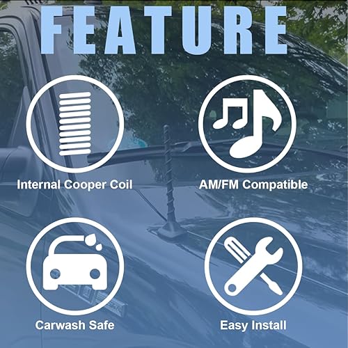 Miniatura 5 de Antena en espiral de 7 pulgadas, cubiertas de antena universales, reemplazo de antenas de PVC flexible, accesorios automotrices exteriores