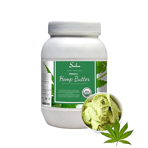 SULU ORGANICS Pure USDA - Mantequilla de semillas de cáñamo prensada en frío orgánica sin refinar, 2 libras