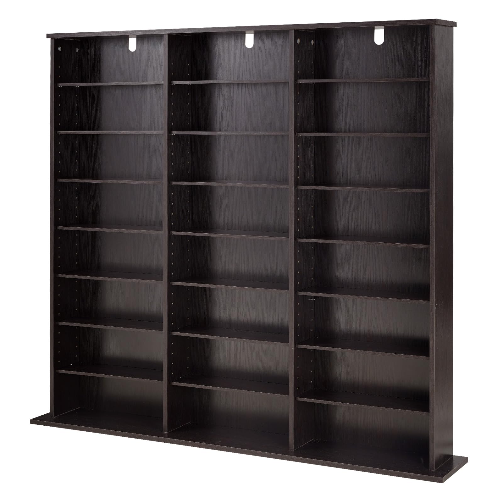 VEVOR DVD-Regal mit 24 Fächern (8 Ebenen), Medienregal Standregal 142 x 22 x 130 cm, Platzsparendes Aufbewahrungsregal für CDs DVDs Bücher Spiele-Discs, Bücherregal für Wohnzimmer/Homeoffice, Braun