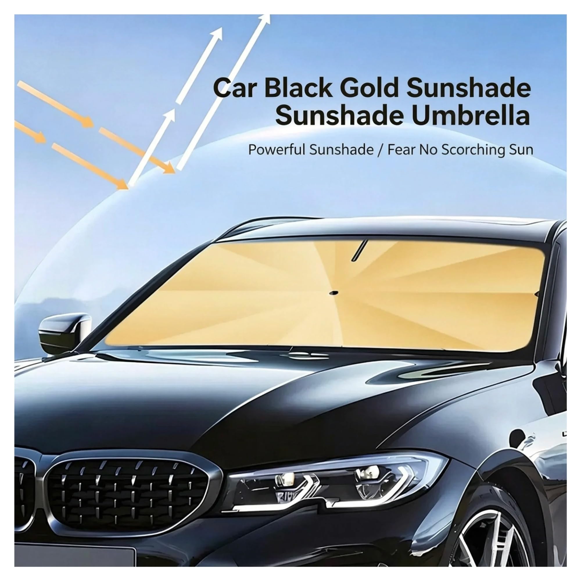 Frontscheibenabdeckung Auto Auto-Sonnenschutz Frontscheiben-Visier Einziehbar Leicht Zu Verstauen Tragbarer Sonnenschutz Wärmedämmblock(Trumpet Titanium SIL)