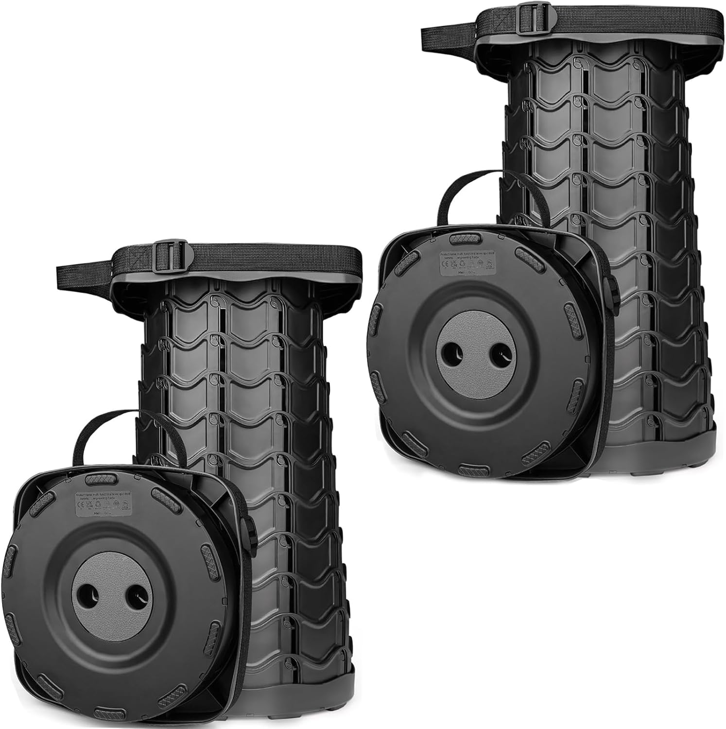 2-Pack Collapsible Stool for Adults, Portable Folding Camping Seat, 400lbs