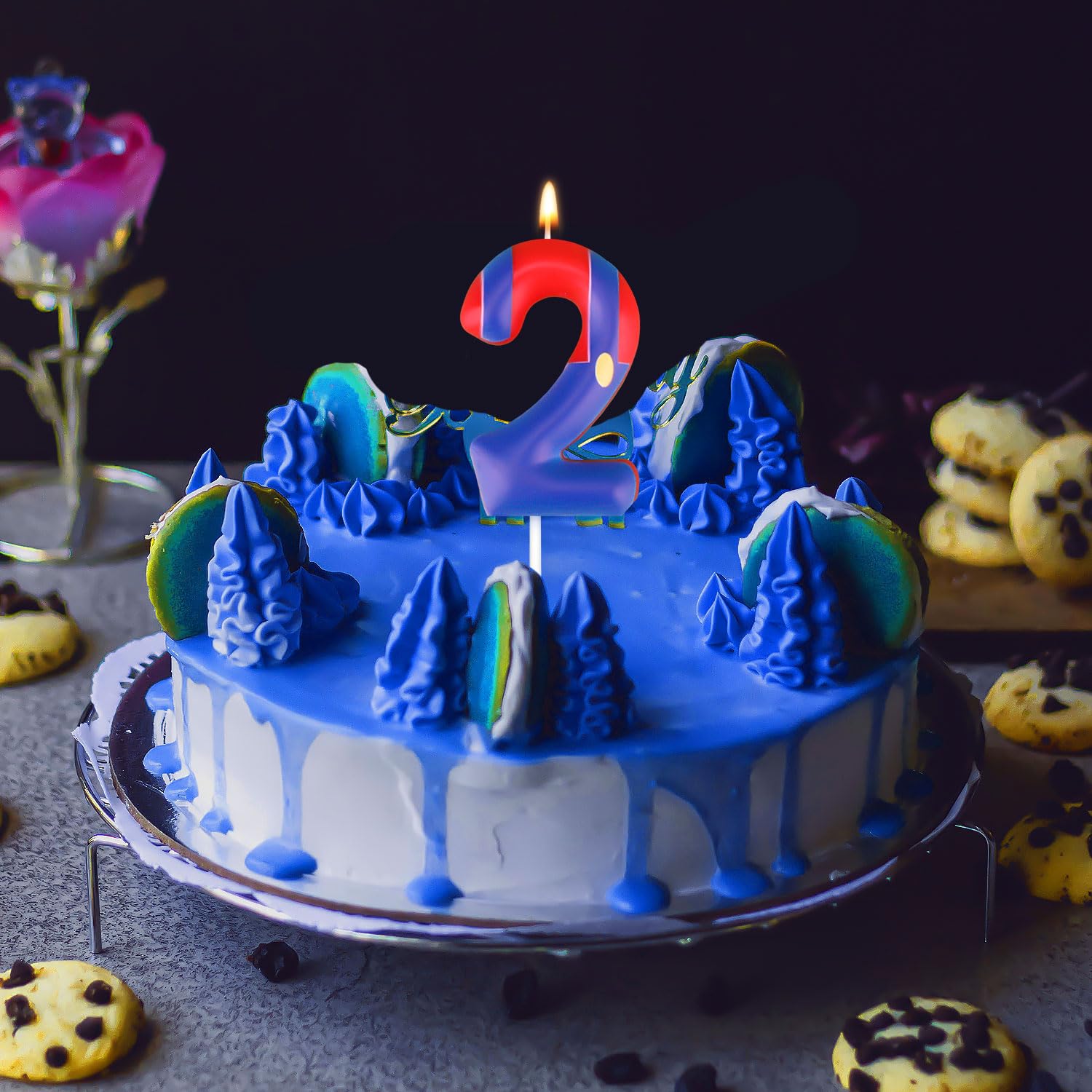 Candele Numero Compleanno Tema Cartoni Animati - Rosse E Blu - Per Torte Bambini - Numero 6 - Foto 8