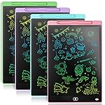 [4 Pack] Genialba LCD Writing Tablet 8.5-Inch Colorful Doodle Board, Toddler Learning Educational Toys Gifts for 3-8 Years Old Girls and Boys, Electronic Drawing Pad for Kids (Pink&Blue&Green&Purple)