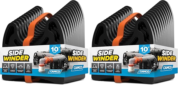 Camco Sidewinder 20-Ft RV Sewer Hose Support - Flexible Telescoping Design for Curving Around Obstacles & Deep Cradles Secure RV Sewer Hose - Out-of-Box Ready & Folds for RV Storage (43052)