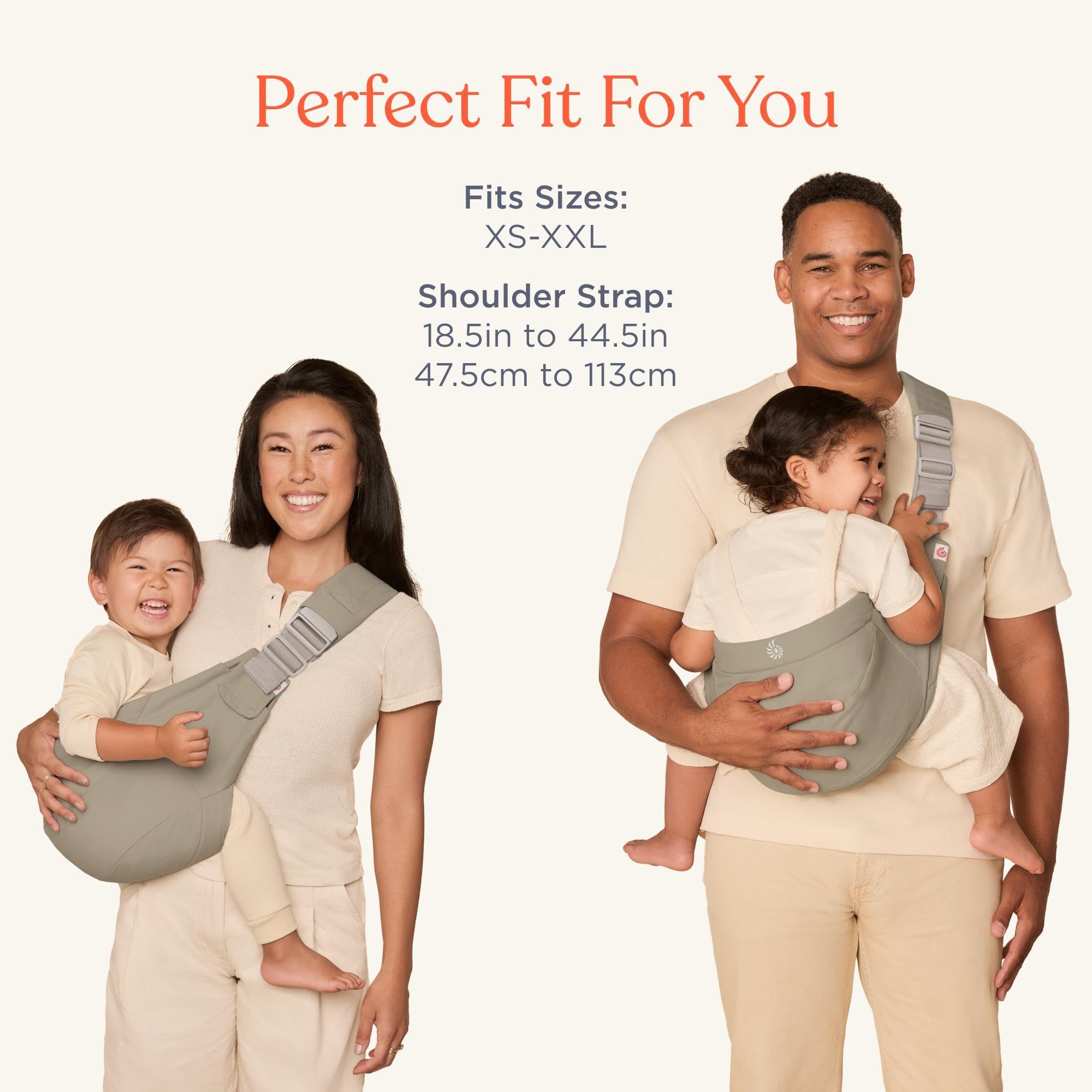 Mochila portabebés Ergobaby Upsie Sling, mochila ergonómica para bebés y niños pequeños a partir de 6 meses (7,7-20,4 kg), cambio espontáneo entre caminar y ser llevado en brazos, Soft Olive — view 8