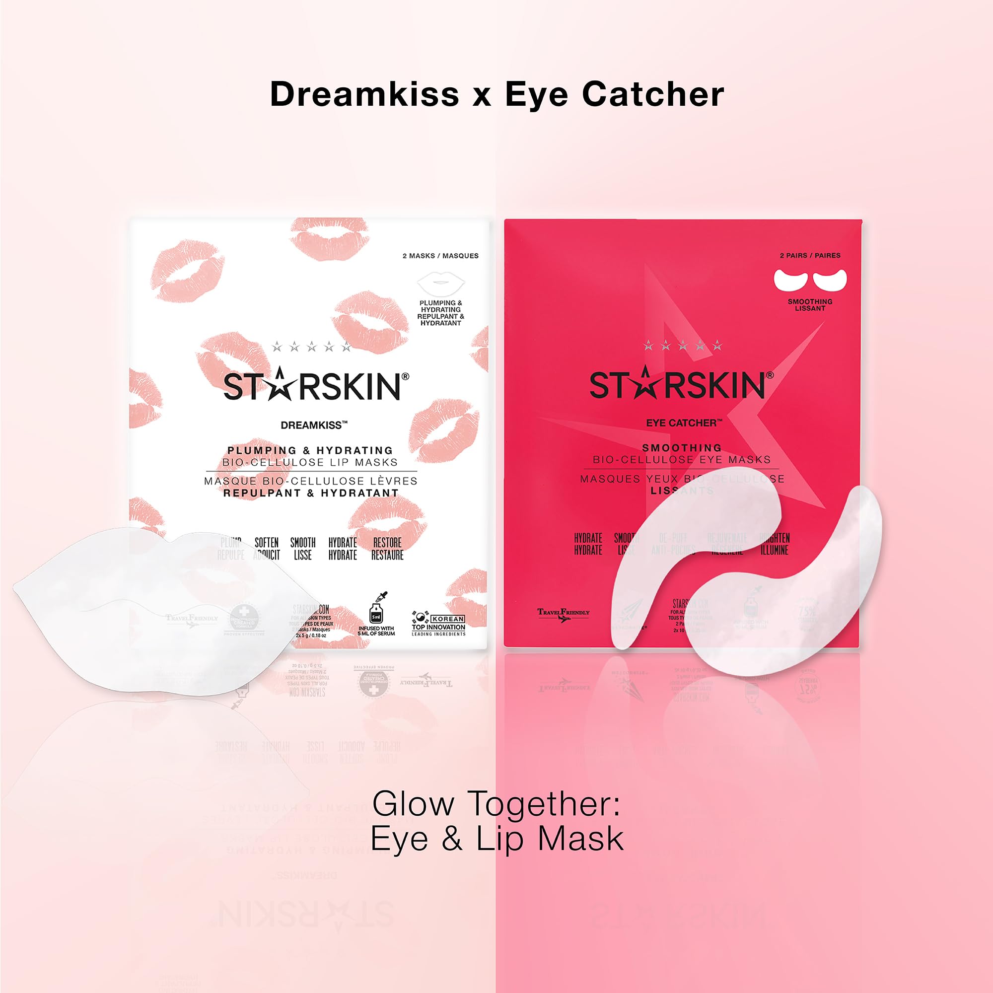 STARSKIN Eye Catcher 2 Pairs, Bio-Cellulose Under Eye Patches, for Dark Circles, Wrinkles, Eye Bags & Puffy Eyes, Brightening & Refining Under Eye Treatment, Korean Skincare