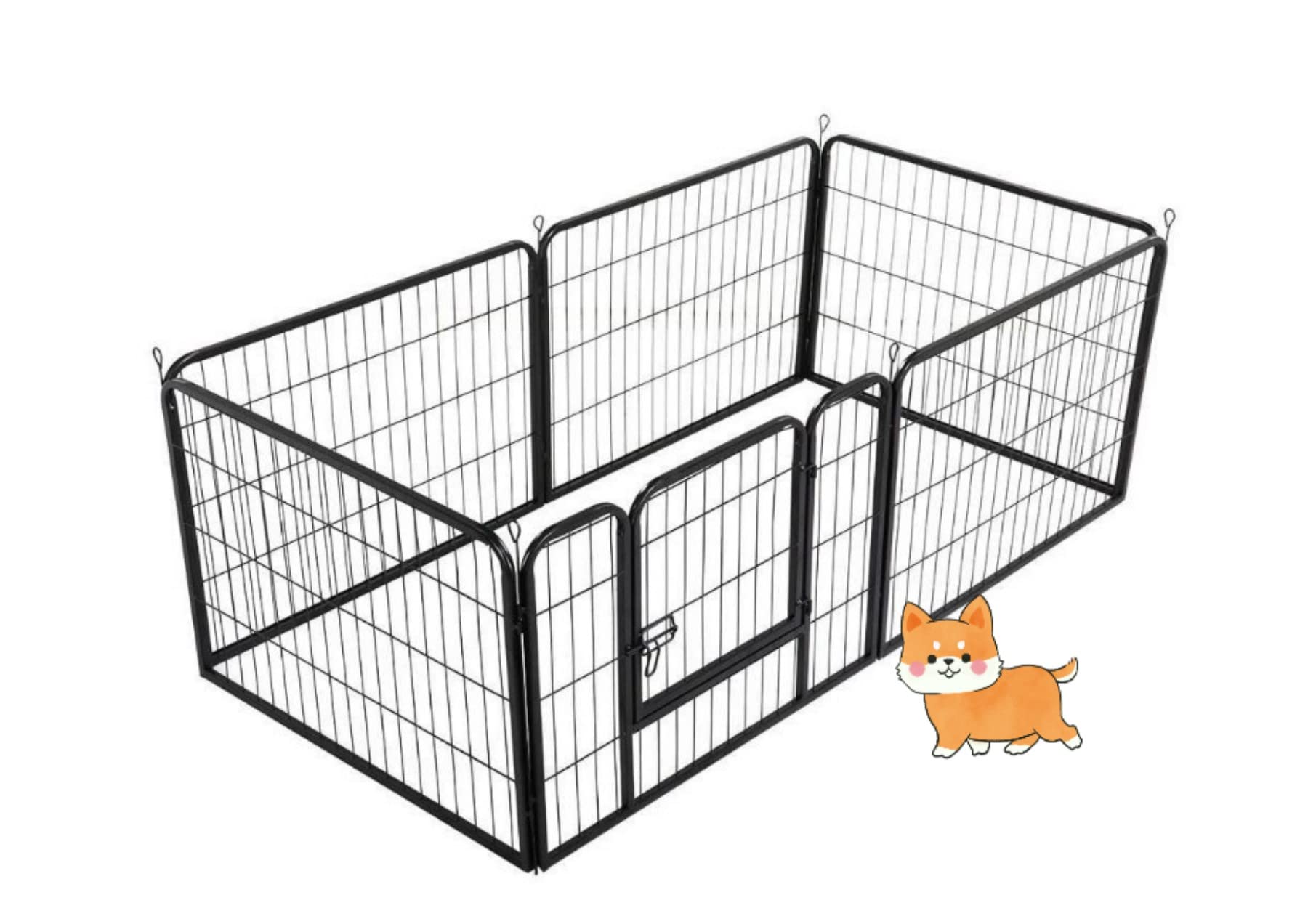 Laufgitter für Hunde, Metall, für Welpen, Nager, Kaninchen, Laufstall, faltbar, aus Metall, für Hunde und Haustiere, mit Tür (80 x 60 cm (8 Stück))