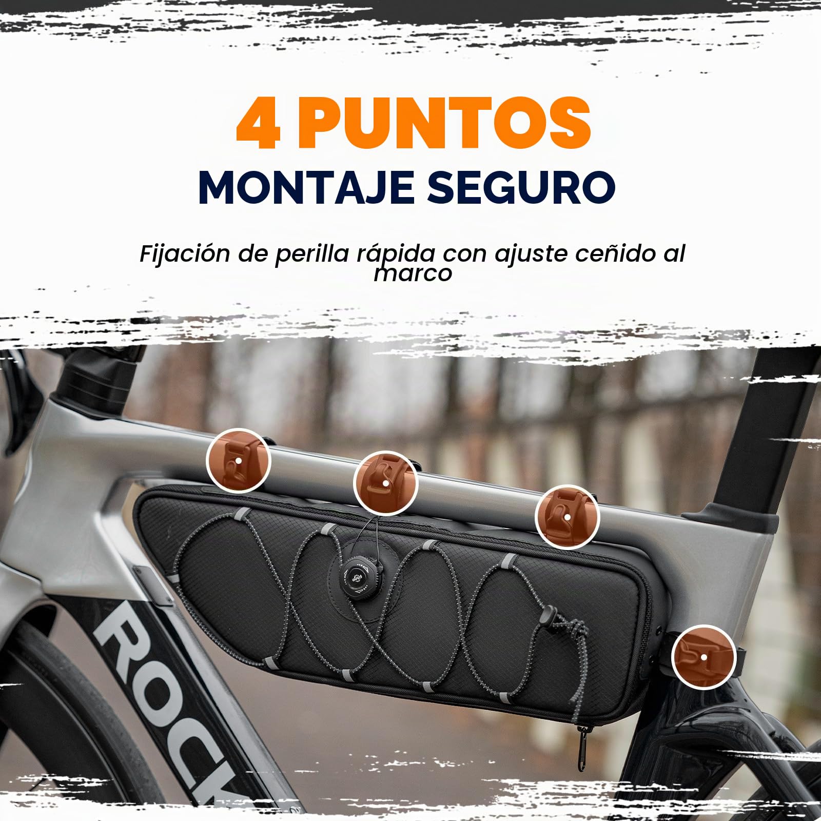 ROCKBROS Road to Sky Bolsa Bicicleta Cuadro Gran Capacidad 2L Bolsa de Almacenamiento para MTB BMX Bicicleta Carretera Ciclismo
