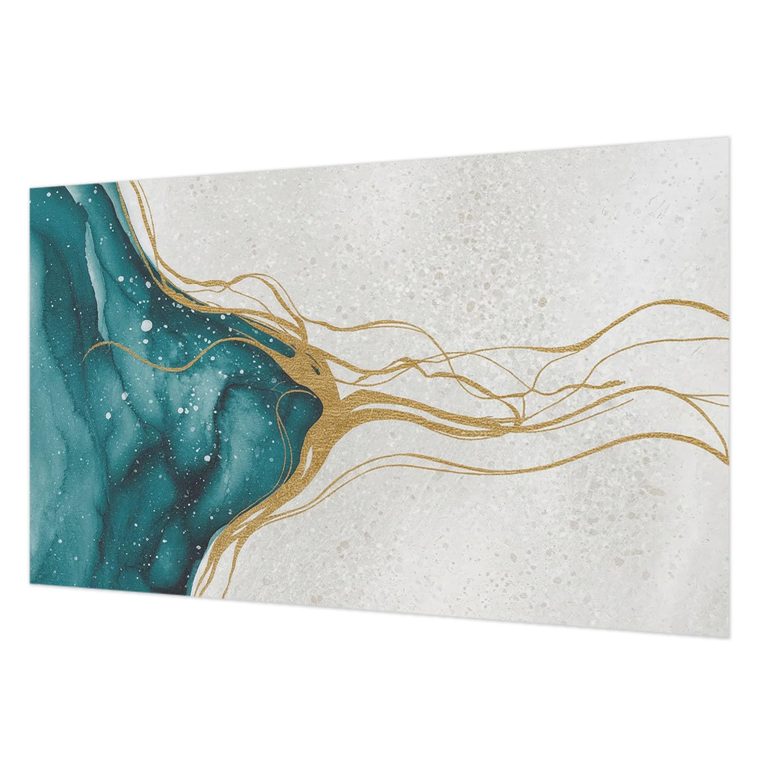 Papier peint facile à poser turquoise Tulup pour masquer un grand mur de salon