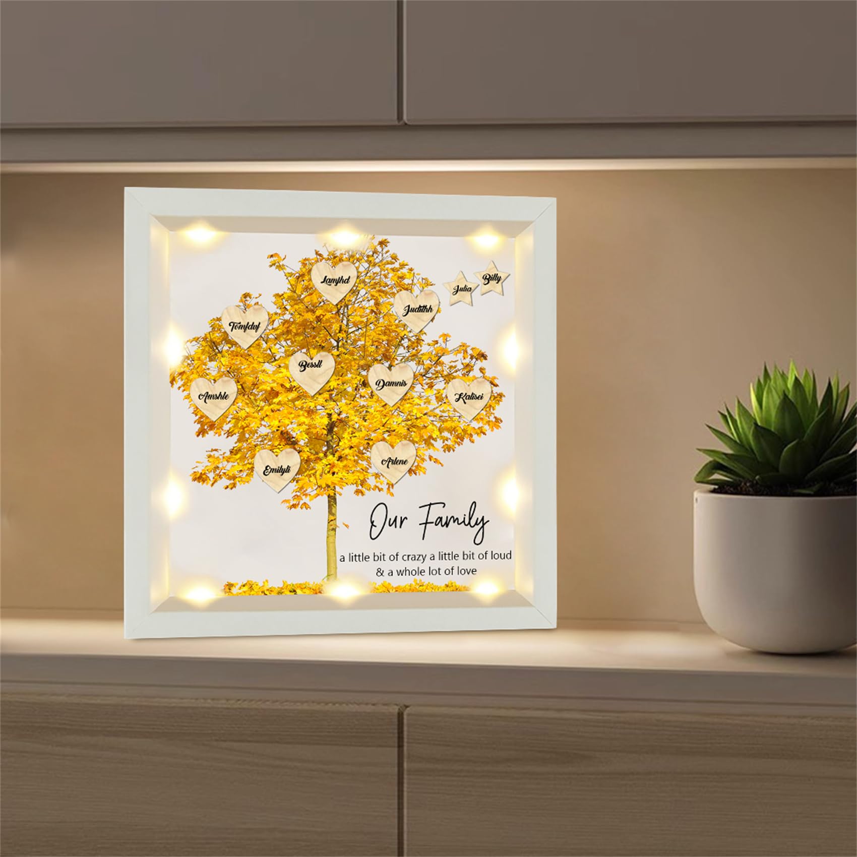 Mom We Love You Shadow Box Personalized Mom With Kids Names Heart