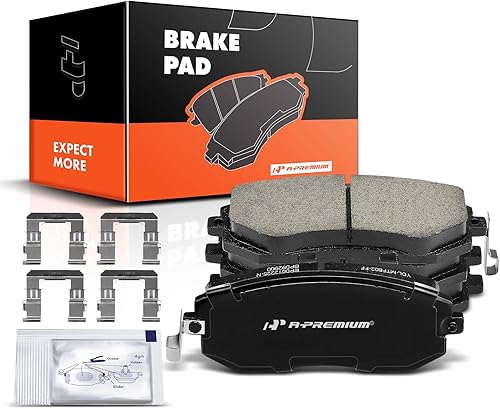 A-Premium Juego de pastillas de freno de disco de cerámica delanteras compatibles con modelos Subaru y Saab seleccionados - OutbackLegacyImpreza A-Premium Juego de pastillas de freno de disco de cerámica delanteras compatibles con modelos Subaru y Saab seleccionados - OutbackLegacyImpreza