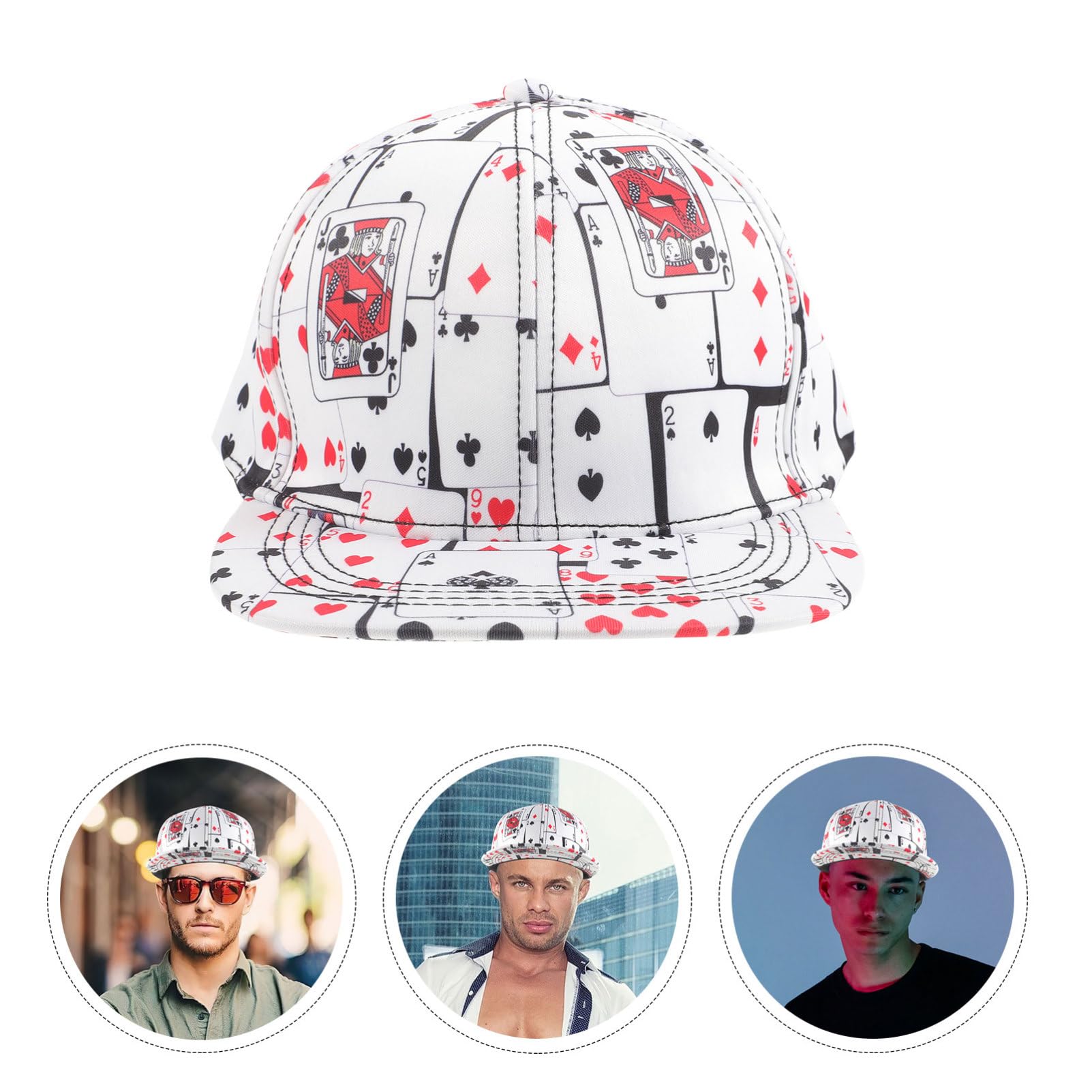 CALLARON Baseball Cap Bedrucken Baseballcap Stylische Baseballkappe Bedruckte Baseballkappe Gym Cap Baseball Kappe Schutzhelm Spielkarten-Baseballmütze Baseballmützen für Herren Baumwolle