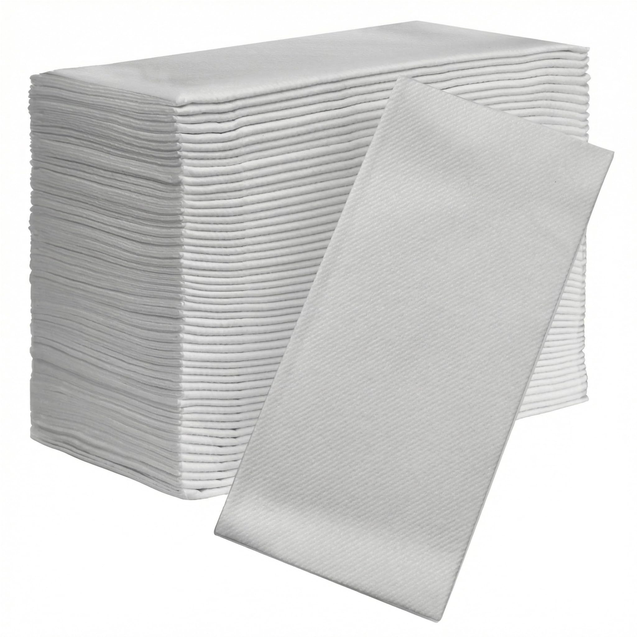 Servilletas de papel American Homstead, de 40 x 40 cm, ecológicas y ecológicas, ideales para recepción de fiestas o bodas. Compost grueso absorbente bio y reciclaje (plata)
