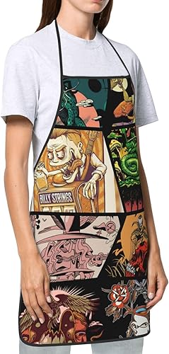Miniatura 4 de Billy - Delantal de cocina con cuerdas de guitarrista para mujeres y hombres, delantal de chef unisex, delantal de cocina, delantal clásico para