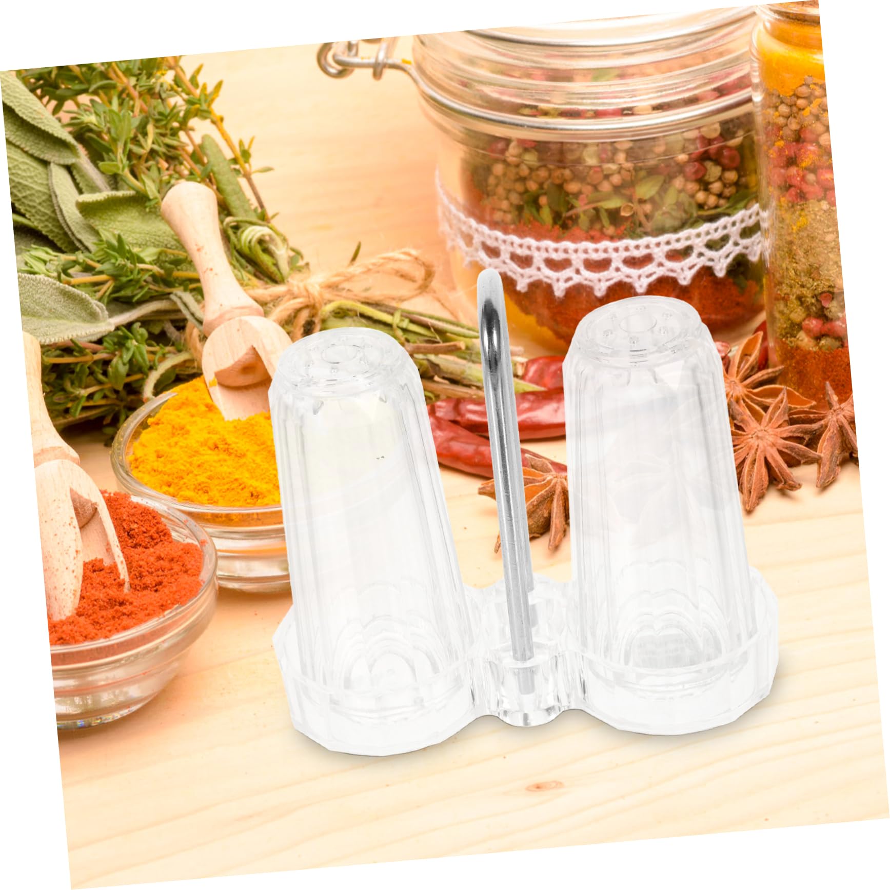 5 Sätze Salz und Pfefferstreuer Set mit Halter für Gewürze für Tisch im Restaurant Praktisch und Leicht für Küchenutensilien