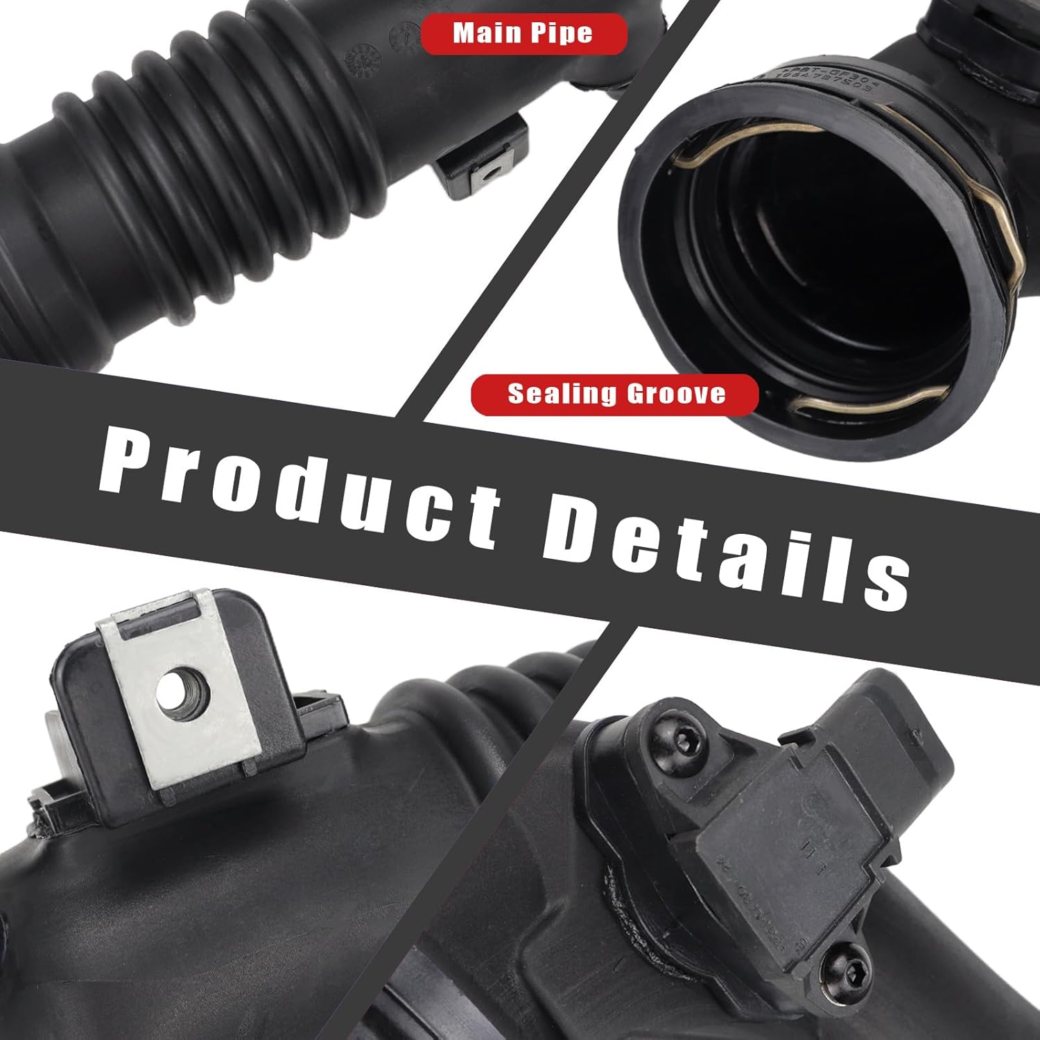 Air Turbo Induction Pipe Rear Duct Engine Air Intake Hose Compatible with BMW X5 GT F10 F07 F06 F13 F12 F02 F01 F04 E71 E70 2010 2011 2012 2013 2014 2015 2016 2017