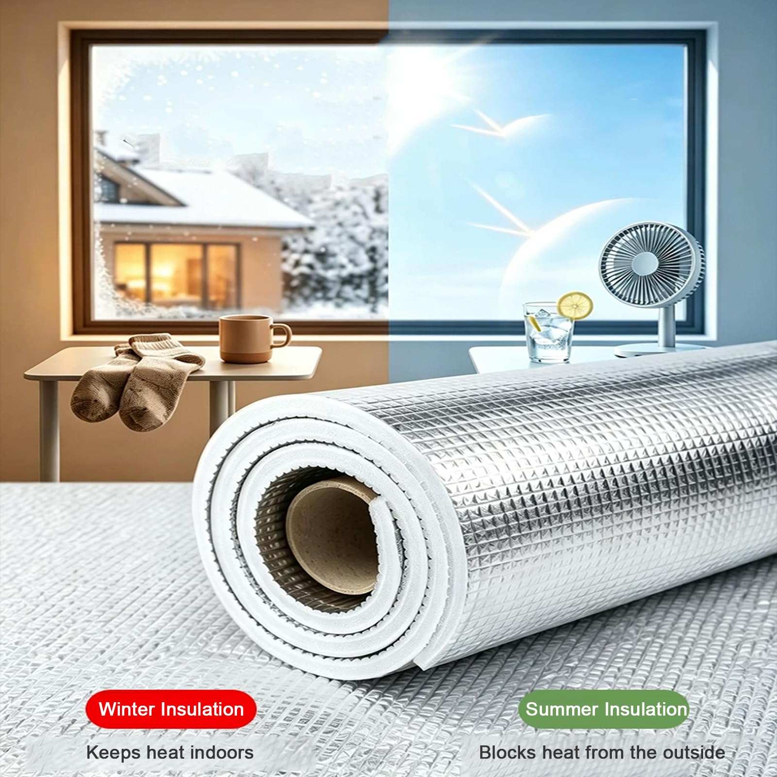 Película de Privacidad de Aluminio para Ventana para el Hogar y la Oficina (130x220cm)