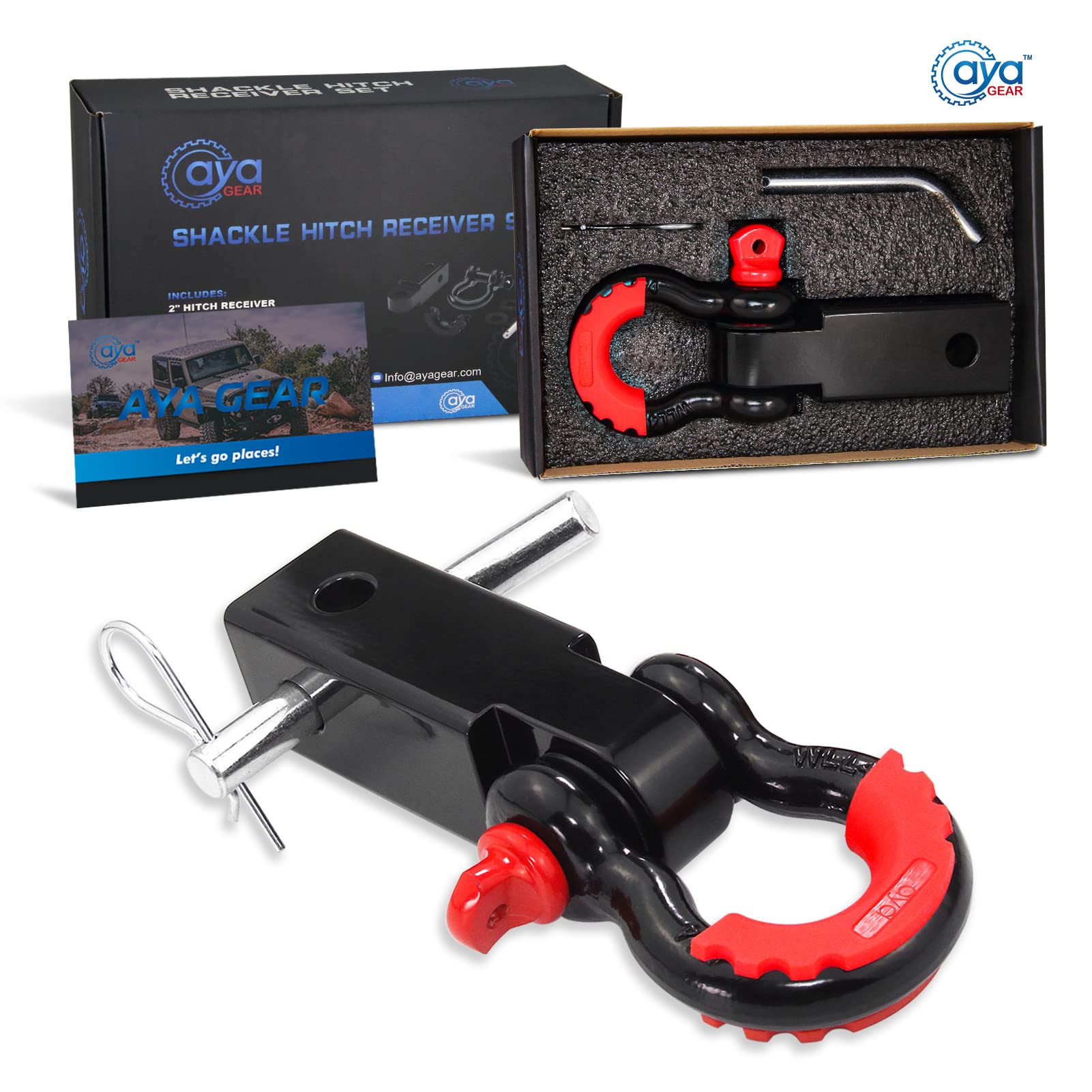 Buy Aya Gear Shackle Hitch Receiver 2 inch 35,000lbs Break Strength