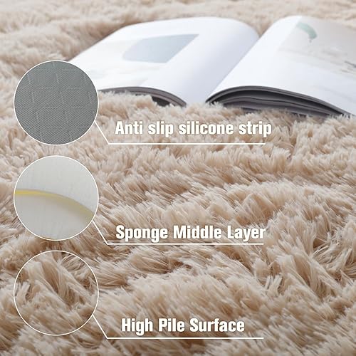 Miniatura 3 de LFHHT Alfombras grises para sala de estar dormitorio alfombras grandes de 6 x 9 pulgadas alfombras peludas para guardería dormitorio decoración del