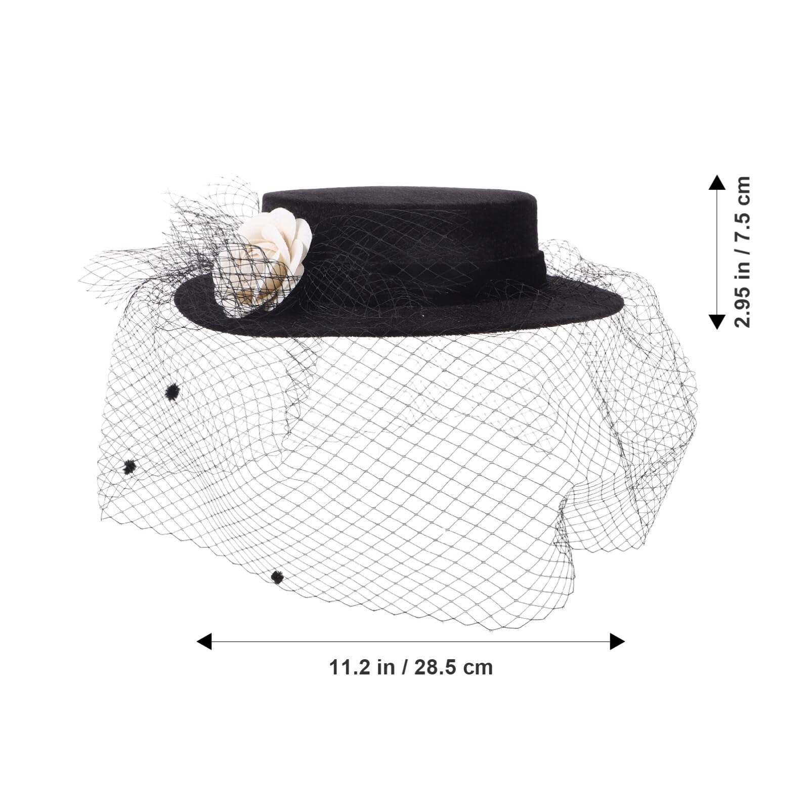 PACKOVE Cappello Donna Cerimonia Elegante in Nero a Tesa Larga