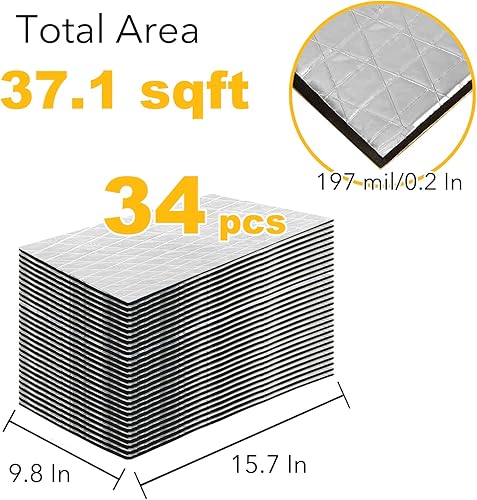 Miniatura 2 de Amortiguador de sonido para automóvil, tapete de espuma de amortiguación de sonido automático, aislamiento térmico y amortiguación de vibraciones