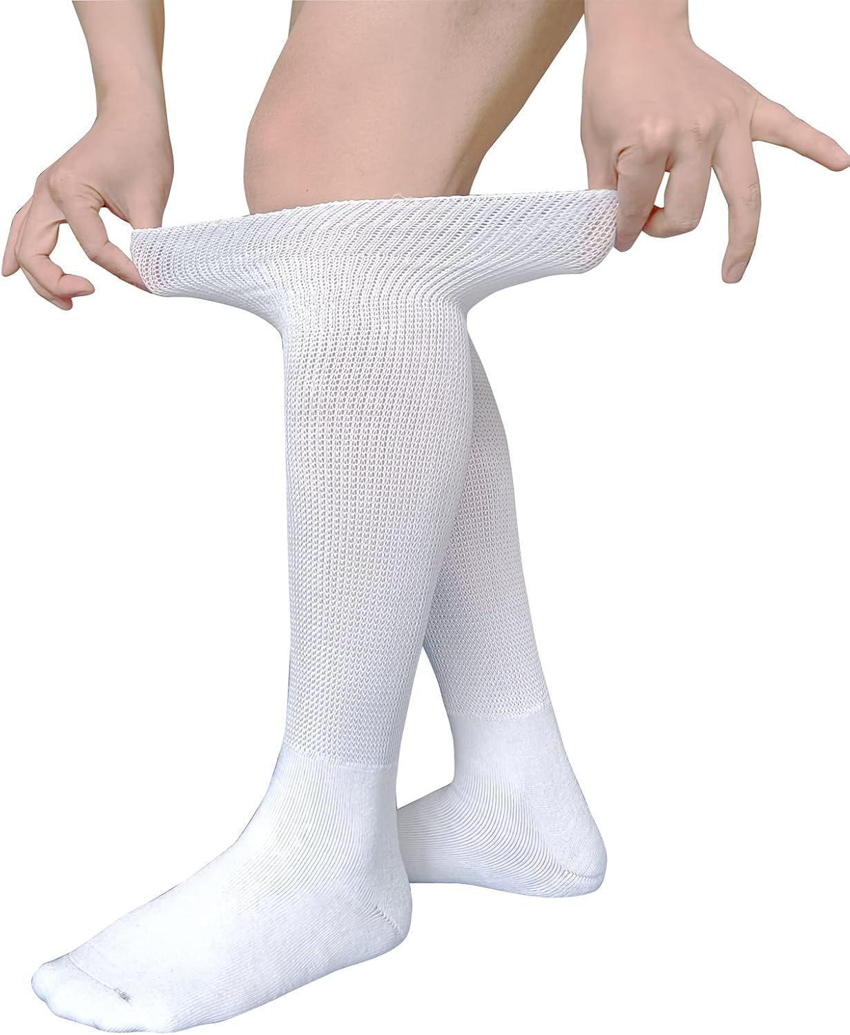 Diabetic Edema Socks, Extra Wide Lymphedema Socks Walking boot sock, Bariatric Cast Sock for Men Women, 2 Pairs(white), One Size - Image 4