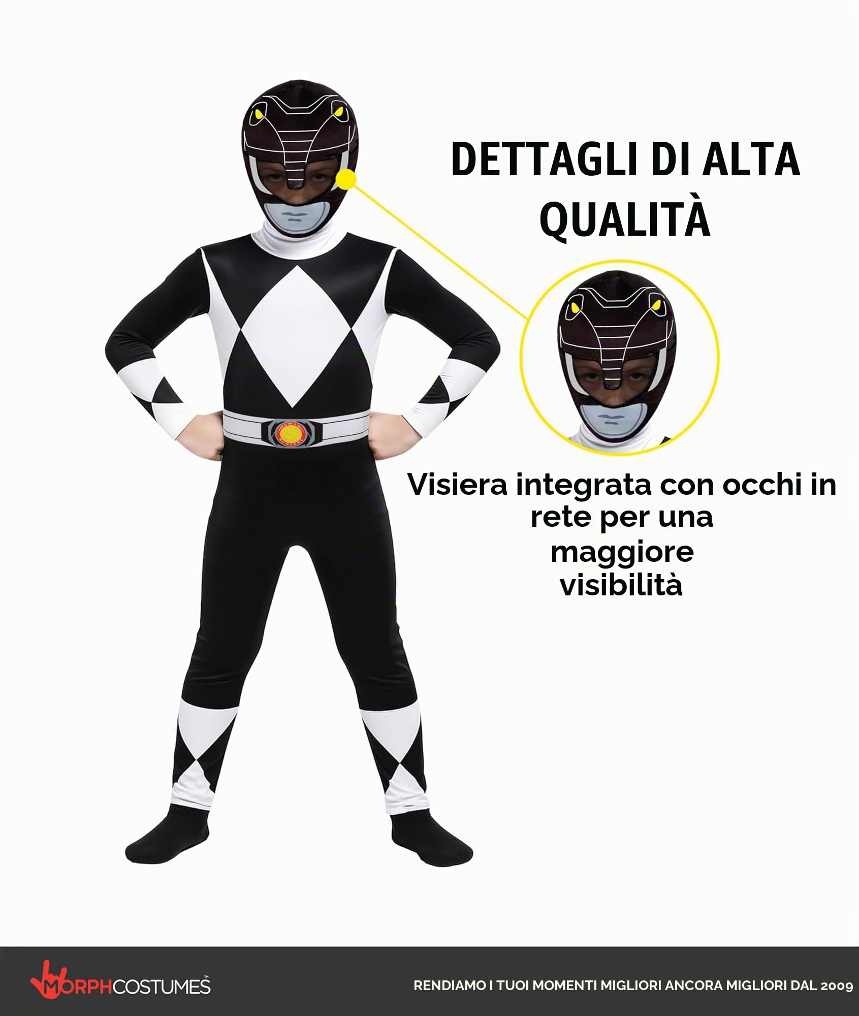 Morphsuits Costume Power Rangers Bambino, Tuta Halloween Bambino