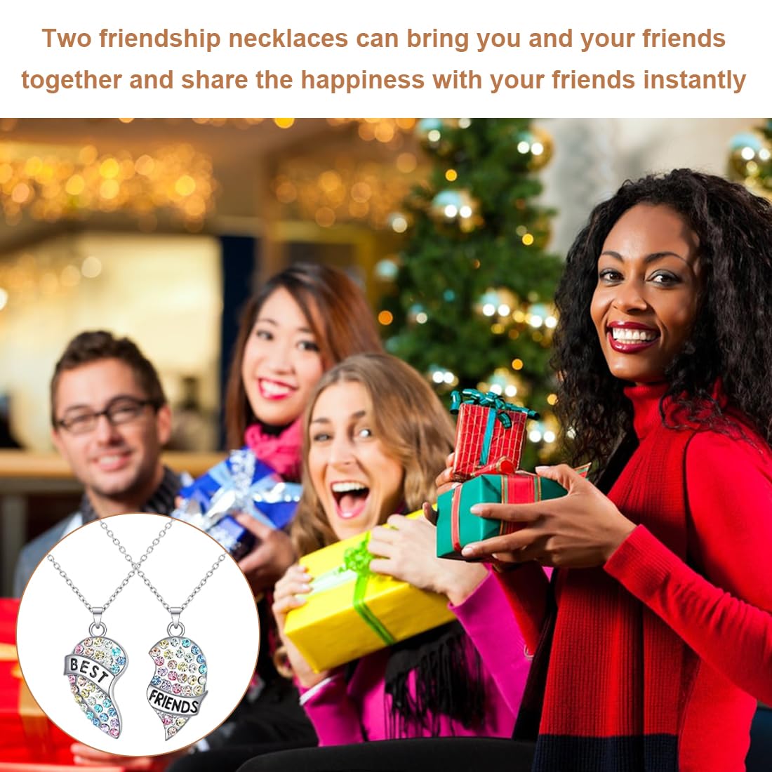 Collana Amicizia BFF Con Pendente Hamburger E Patatine - Set Da 2 Per Migliori Amiche - Acciaio Inox - Foto 12