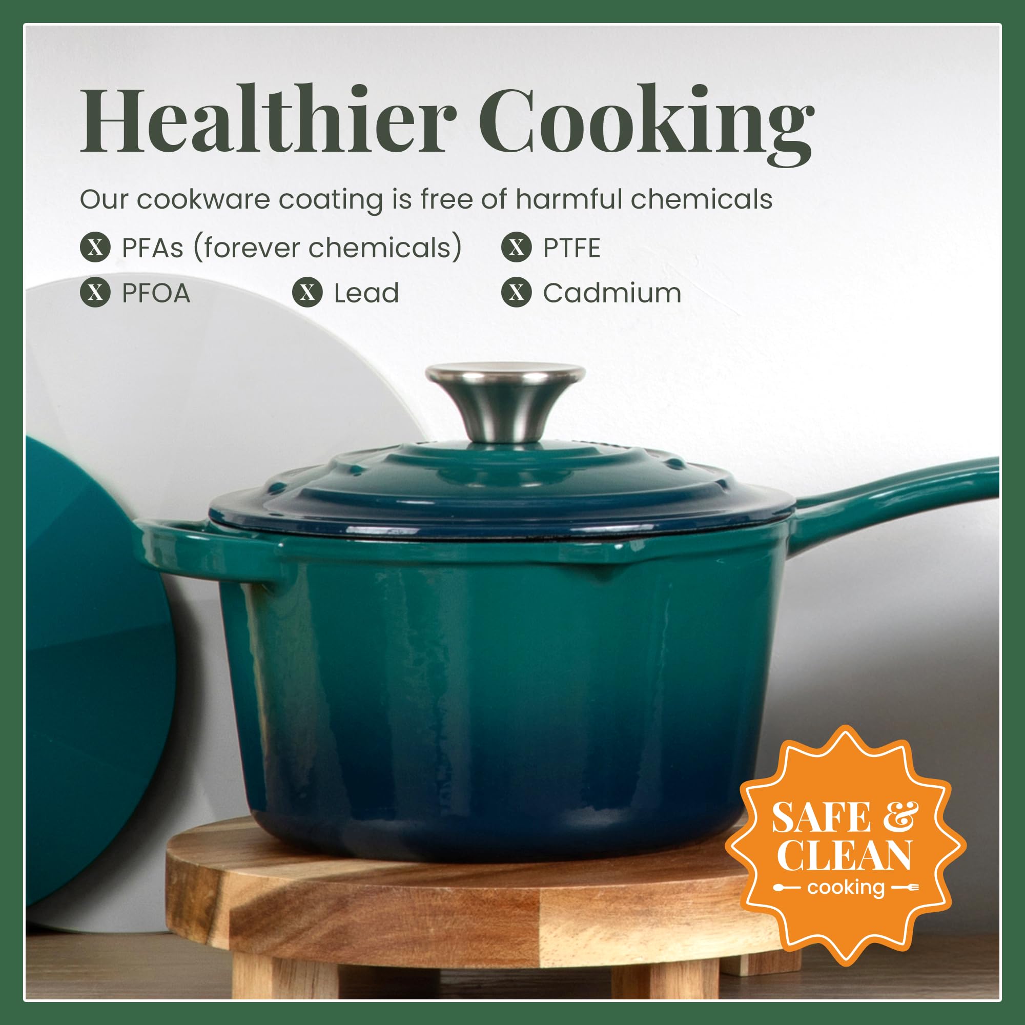 Larder & Vine Enameled Cast Iron Saucepan - 2.2 qt -3