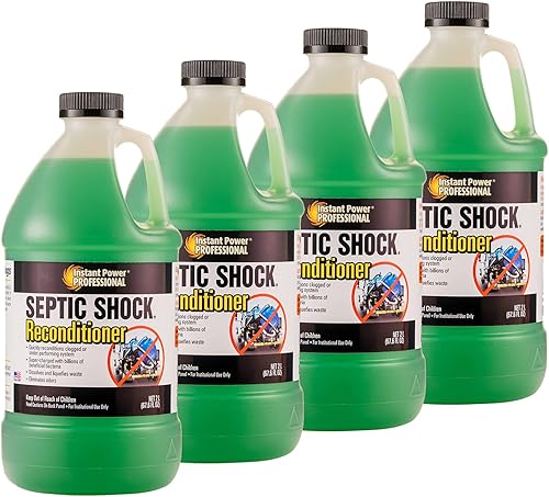 Instant Power Professional Séptico Shock, tratamiento del sistema de tanque séptico, 8818, 128 onzas líquidas (paquete de 4)