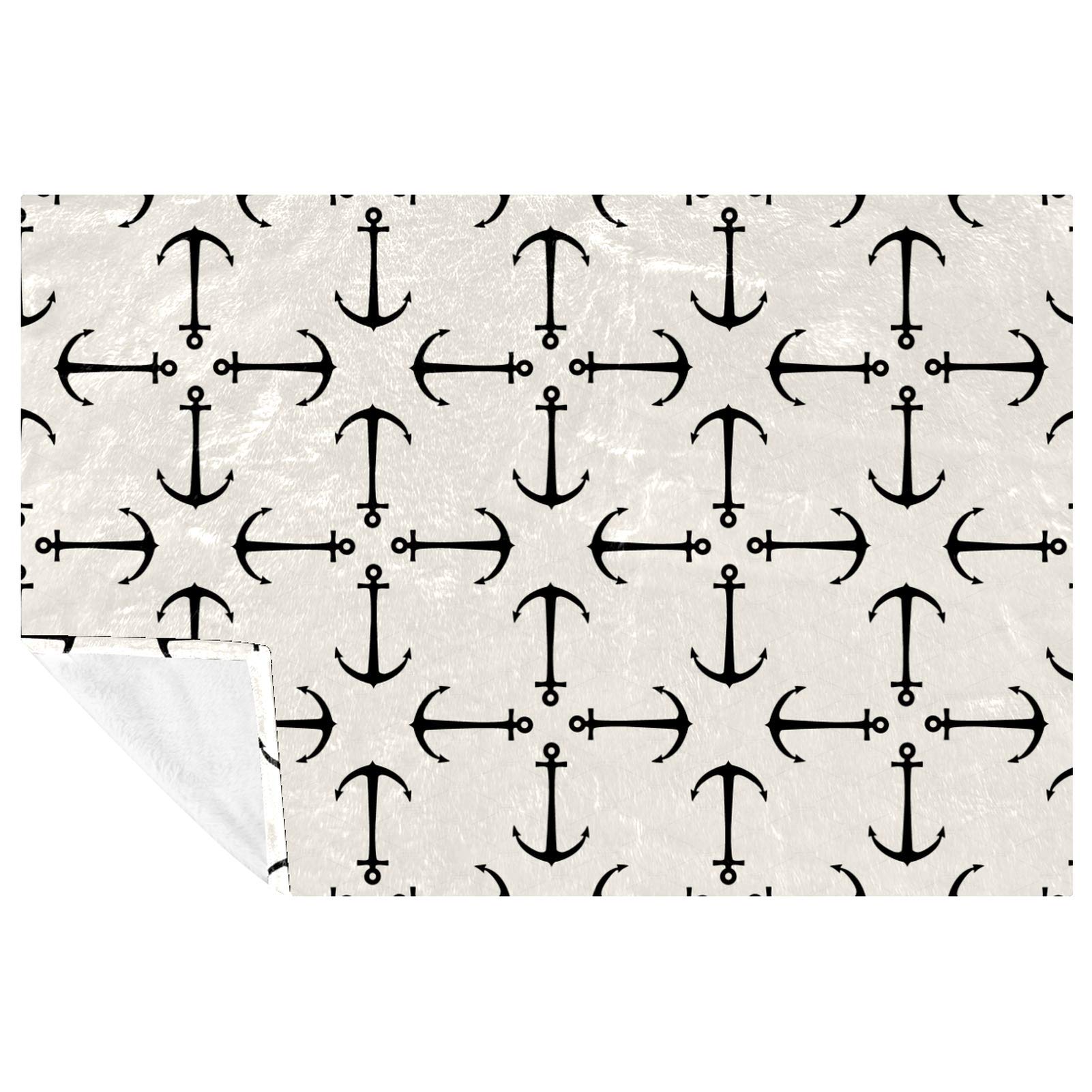Couverture ancre douce et chaude 150x100 cm pour lit et canapé