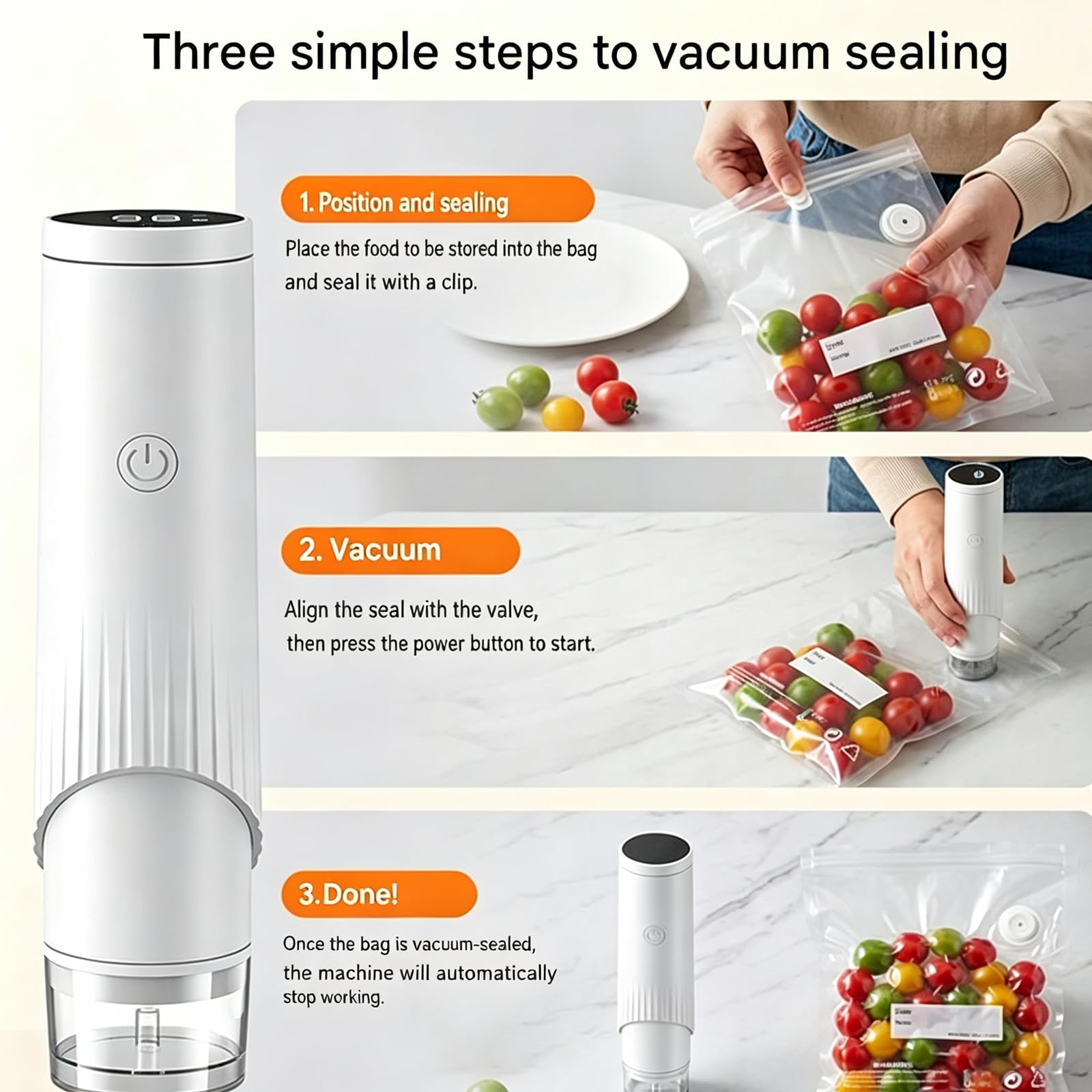 Pompe à emballer sous vide portable rechargeable, DD