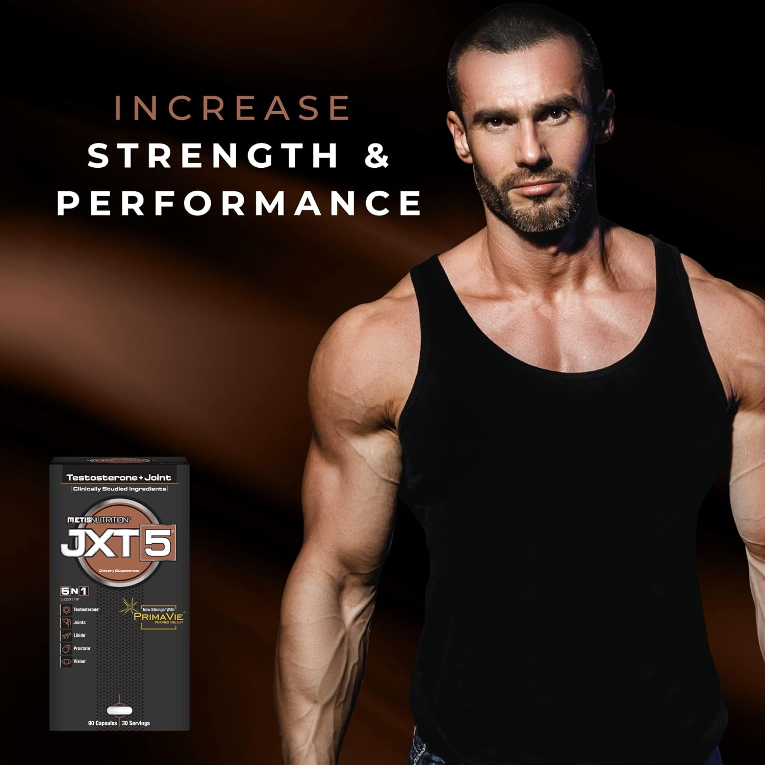 JXT5 Joint Health - 5-in-1 Men's Health Supplement to Libido, Prostate, and Vision - Test Boost, Joint Support, and Improve Energy (90 Capsules) - Image 4
