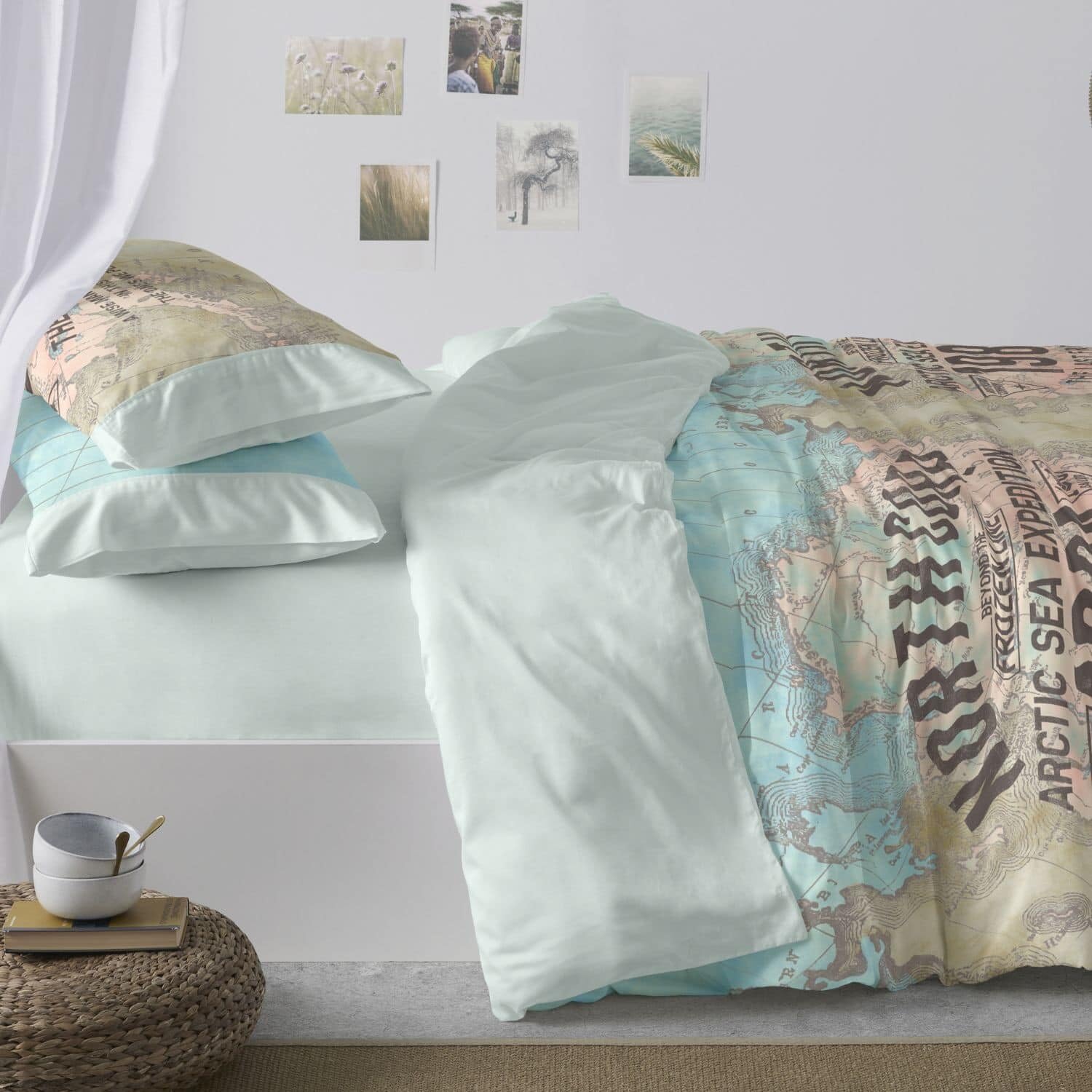 Burrito Blanco | Fundas nórdicas Estampadas | Cama de 150 a 160cm. (+Medidas Disponibles) | Diseño 101 | Color Mar (150-160x190/200cm.)