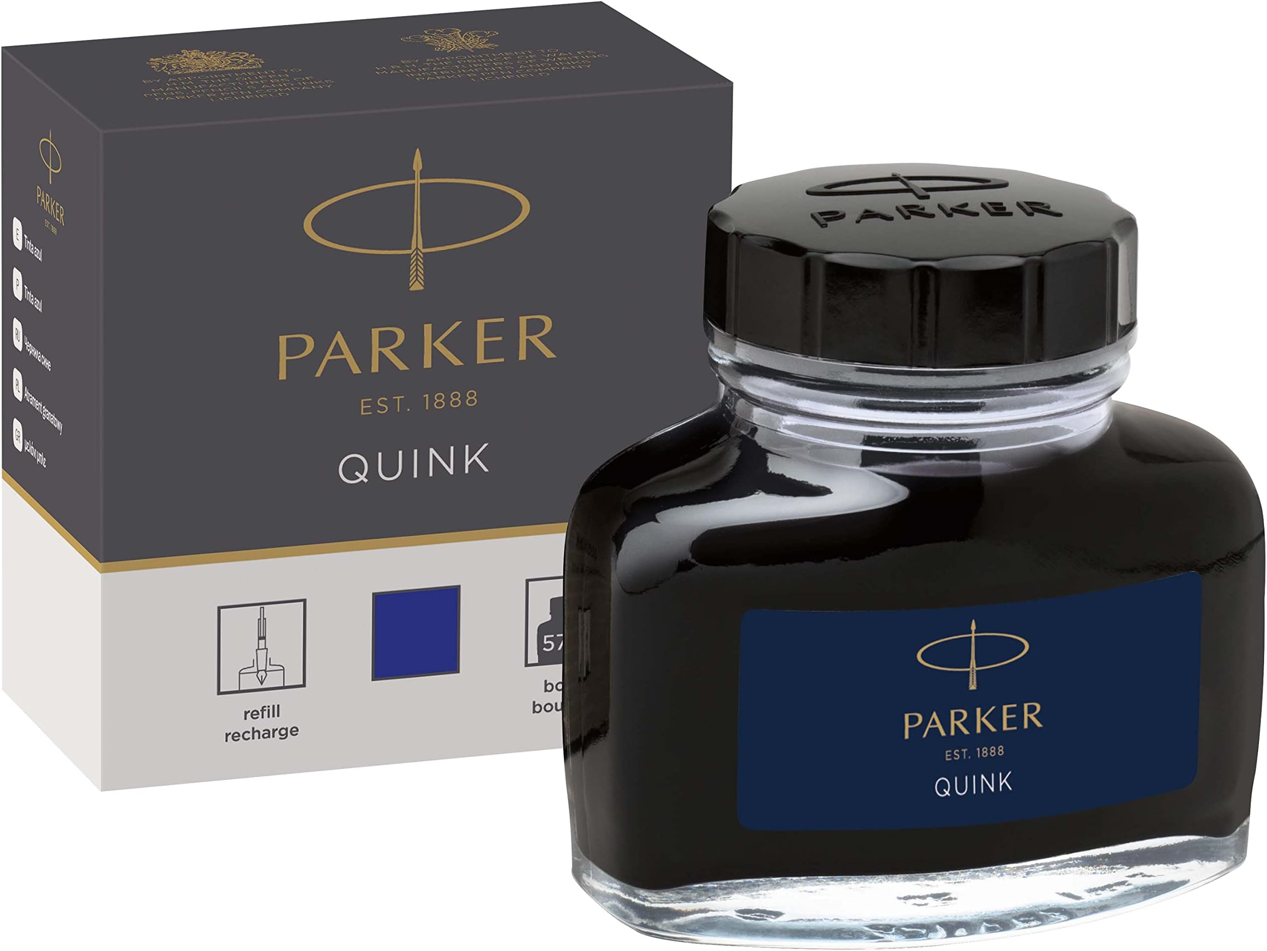 Parker Fountain Pen Ink Bottle Blue QUINK Ink 57 ml Fountain Pen Refill Amazon.co.uk