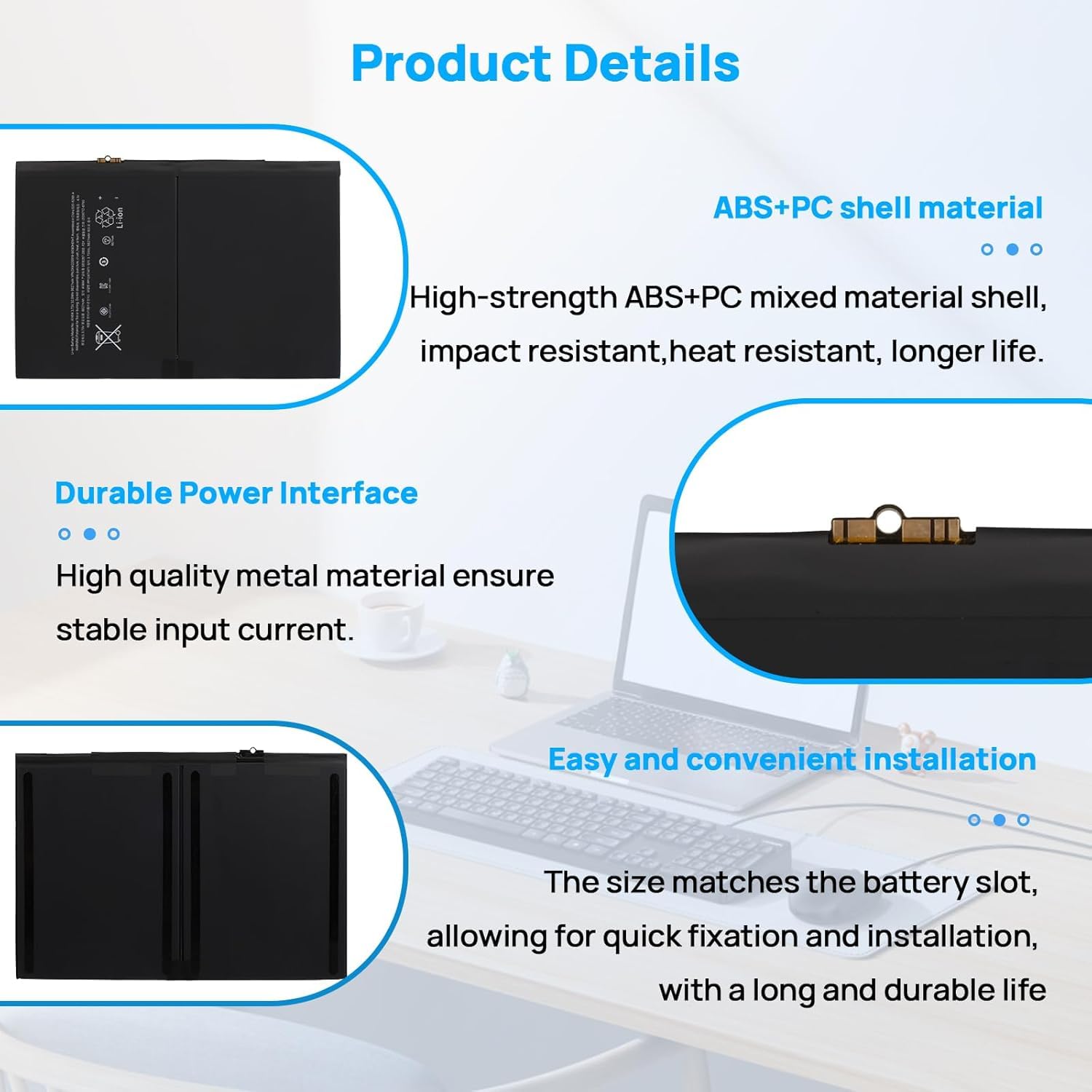 Batteria A1484 Compatibile con iPad di 5a, 6a e 7a Generazione, A1474 A1475 A1476 A1822 A1823 A1893 A1954 A2197 A2198 A2200 A2270 A2428 A2429 A2430 MRJN2LL/A MD785LL/A MD786LL/A MD787LL