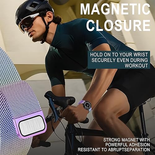 Miniatura 5 de Correa milanesa de acero inoxidable compatible con Samsung Galaxy Watch 6, Galaxy Watch 6 Classic, cierre magnético con un solo clic para Samsung