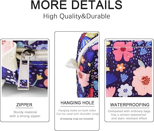 Miniatura 87 de Organizador multifuncional de cartera, bolsa de viaje impermeable con cremallera, estuche de almacenamiento de suministros de diario para cuadernos