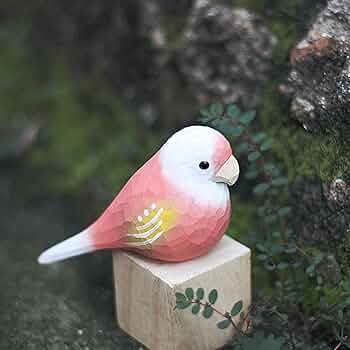 天然珊瑚彫刻 ピンクカラー 451g 鳥と花の素敵な雕刻（置物）（s939