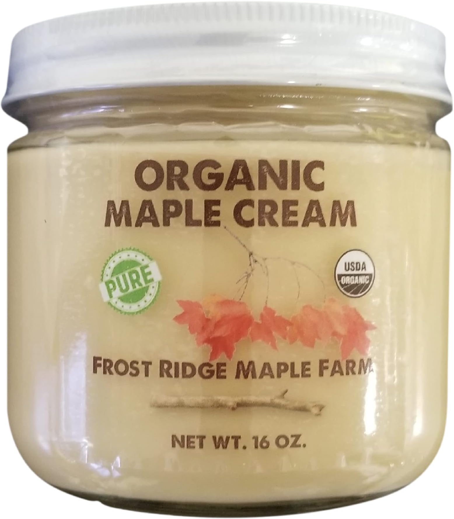 Frost Ridge Maple Farm, Organic Maple Cream, Grade A, One Pound (16 oz)